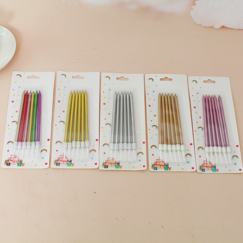 Combo 100 Vỉ Nến Dài Hình Bút Chì Nhiều Màu Trang Trí Bánh Sinh Nhật, Phụ Kiện Bánh Kem Sinh Nhật DUHA 023
