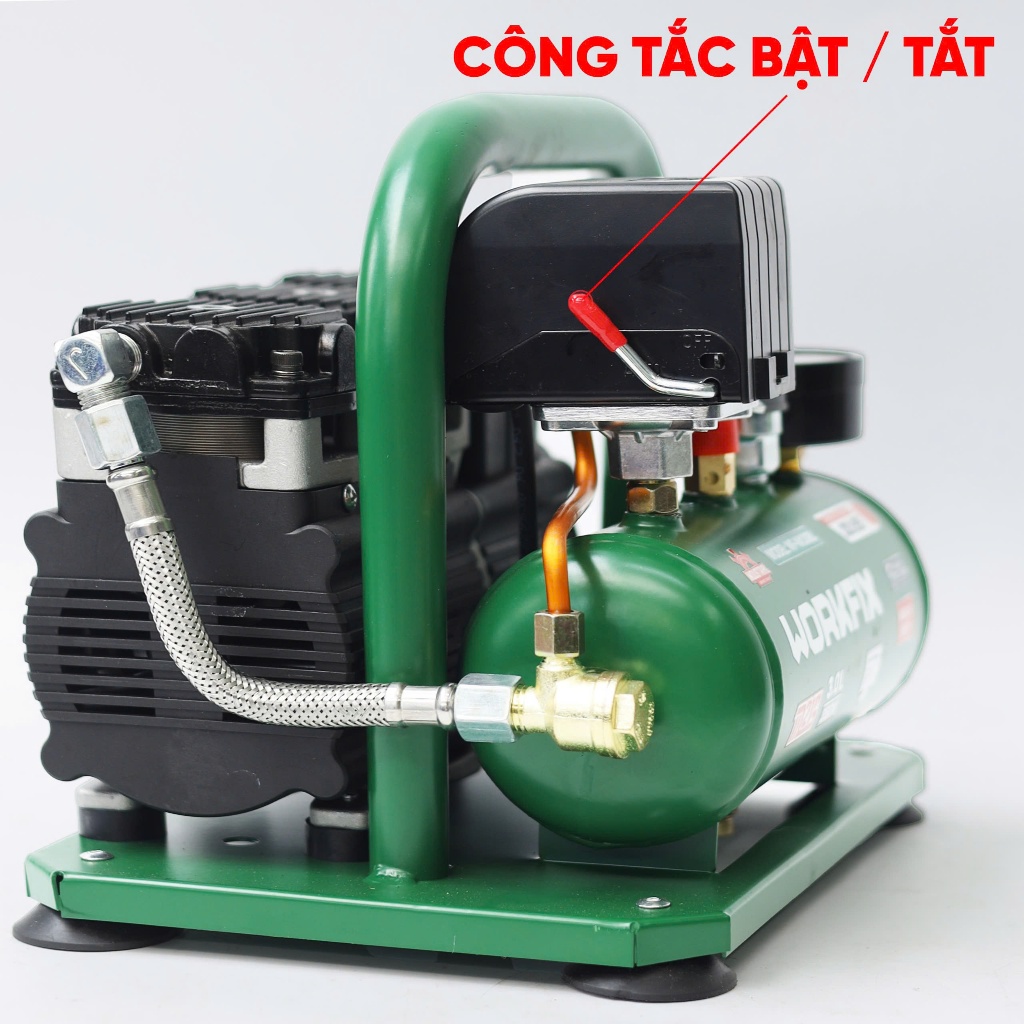 Máy Nén Khí Pin WORKFIX WF-NK30BL, Dung tích 3 lít - Nạp 25 giây đầy bình - Chân pin phổ thông