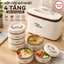 Hộp cơm giữ nhiệt văn phòng Lunch Box 4 tầng kèm túi cao cấp quay được lò vi sóng