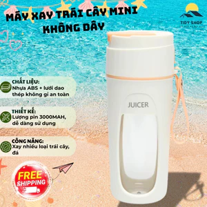 Máy Xay Trái Cây Mini Không Dây, TIDY SHOP, Máy Xay Sinh Tố Cầm Tay, Máy Xay Cầm Tay Sạc USB, Bình Xay Sinh Tố Mini