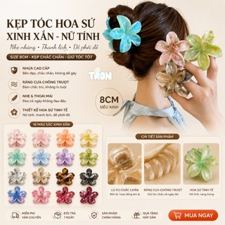 Kẹp Tóc Hoa Sứ Tròn Kẹp Tóc Hoa Nhiều Màu Sắc Phong Cách Hawaii