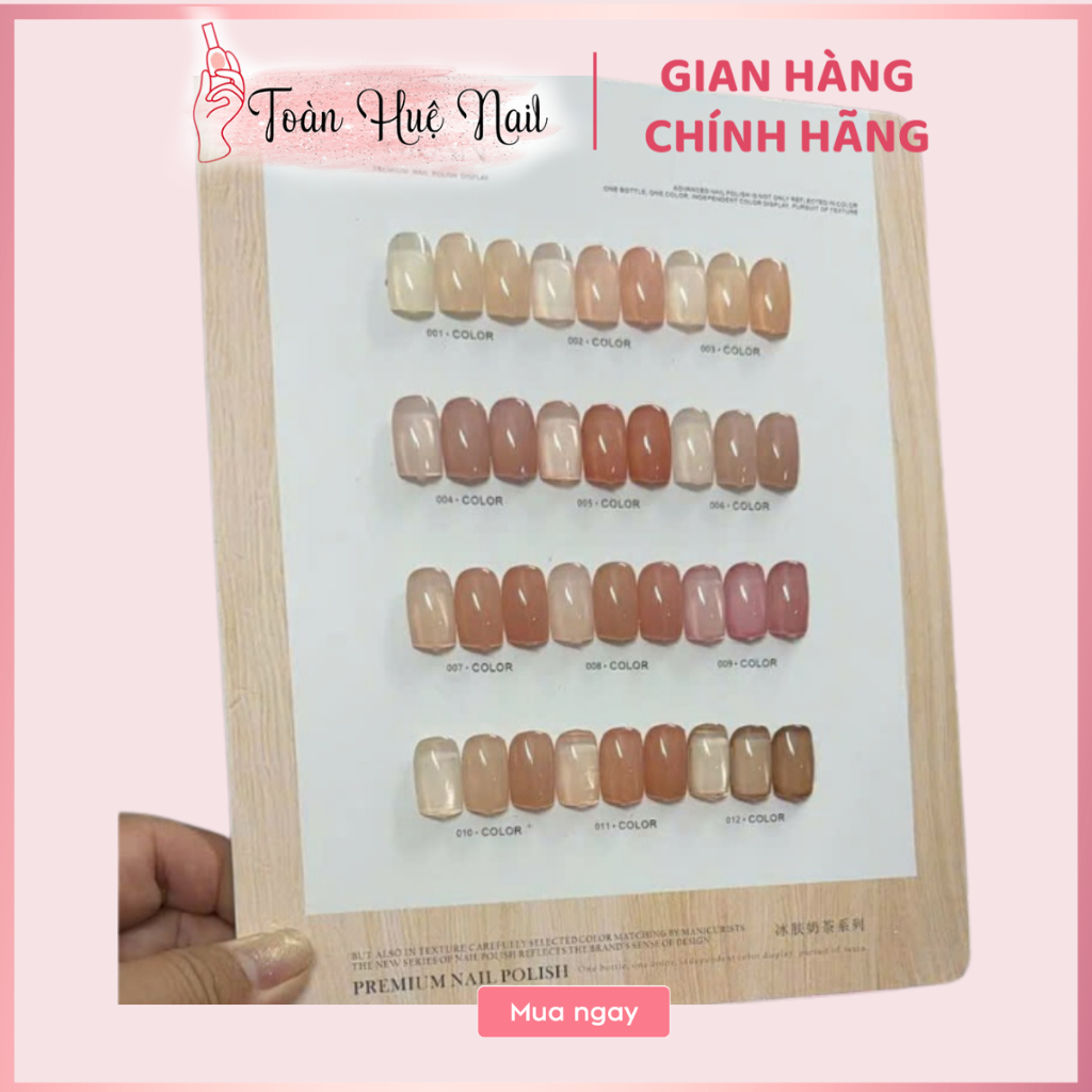 Sét Thạch MiLan 12 Màu Tặng Bảng Màu Gel Thạch Sữa Trong Veo Nịnh Da Sơn Gel Nail UV LED Độ Bóng Cao