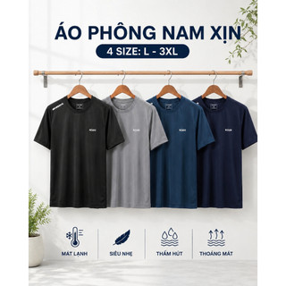Áo Thun Nam Tay Ngắn Basic Vải Co Dãn 4 Chiều Thoải Mái Thoáng Mát Áo Nam Cộc Tay ACT106