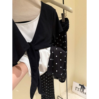 Set 3 Món: Áo 2 Dây + Cardigan + Quần Chấm Bi QC