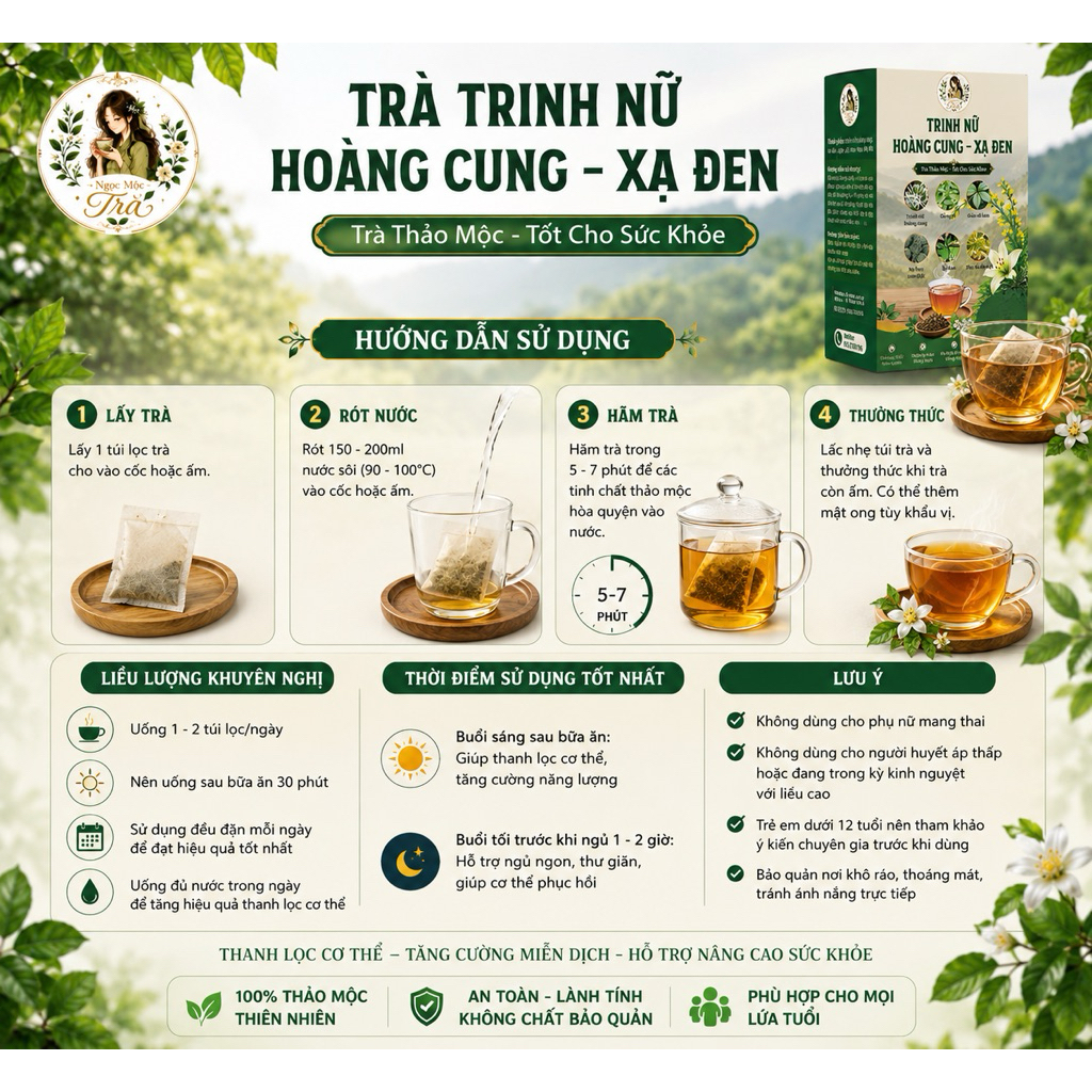 Trinh Nữ Hoàng Cung - Xạ Đen Trà Thảo Mộc 100% Thiên Nhiên Tốt Cho Sức Khỏe