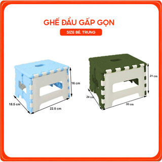 Ghế Đẩu Gấp Ghế Xếp Nhựa Cỡ Bé, Trung Dày Dặn Cứng Cáp Chịu Lực Tốt Tiện Lợi