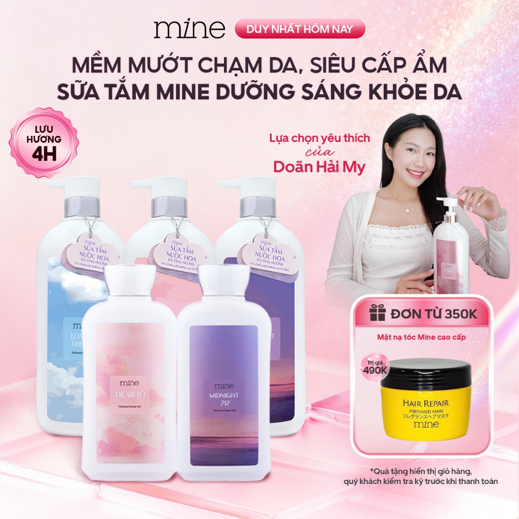 Sữa Tắm Hương Nước Hoa Mine Perfumed Shower Gel Thơm Quyến Rũ Hỗ trợ Dưỡng Ẩm Và Dưỡng Sáng Da 470/750g