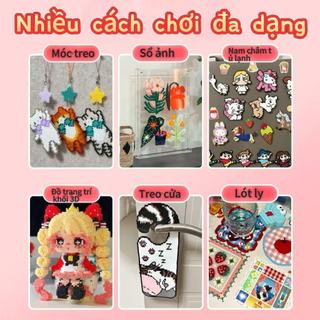 【2.66mm】 Bộ dụng cụ tự làm đồ chơi bằng hạt Perler cao cấp, nhiều màu sắc, bao gồm bàn ủi