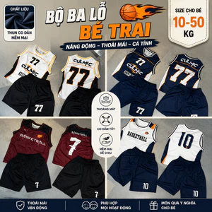 Bộ Ba Lỗ Thể Thao Bé Trai Size10-50Kg Chất liệu Thun Lạnh Mềm Min Co dãn tốt