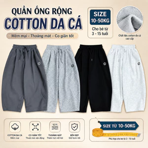 Quần dài bé trai bé gái chất liệu da cá mềm mịn có đủ size từ 10-50kg
