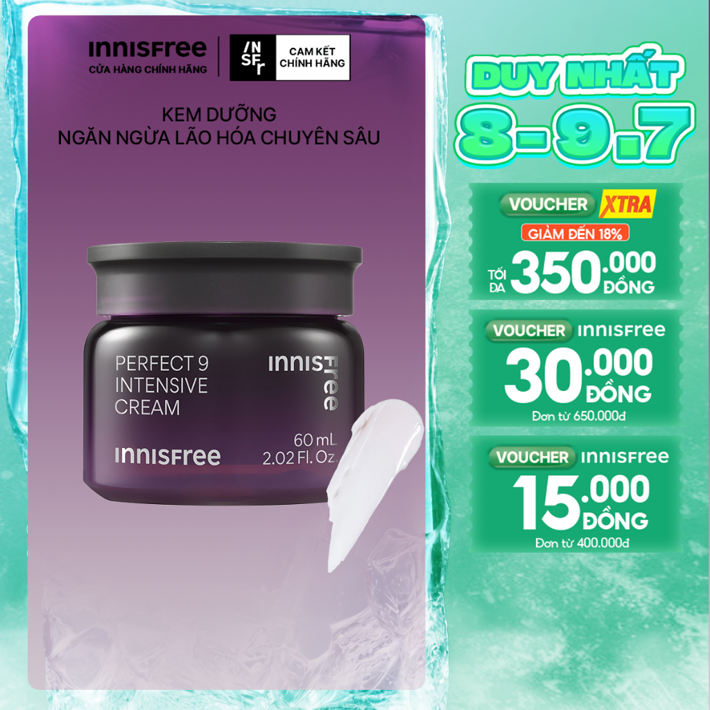 Kem dưỡng ngăn ngừa lão hóa chuyên sâu INNISFREE Perfect 9 Intensive Cream 60ml