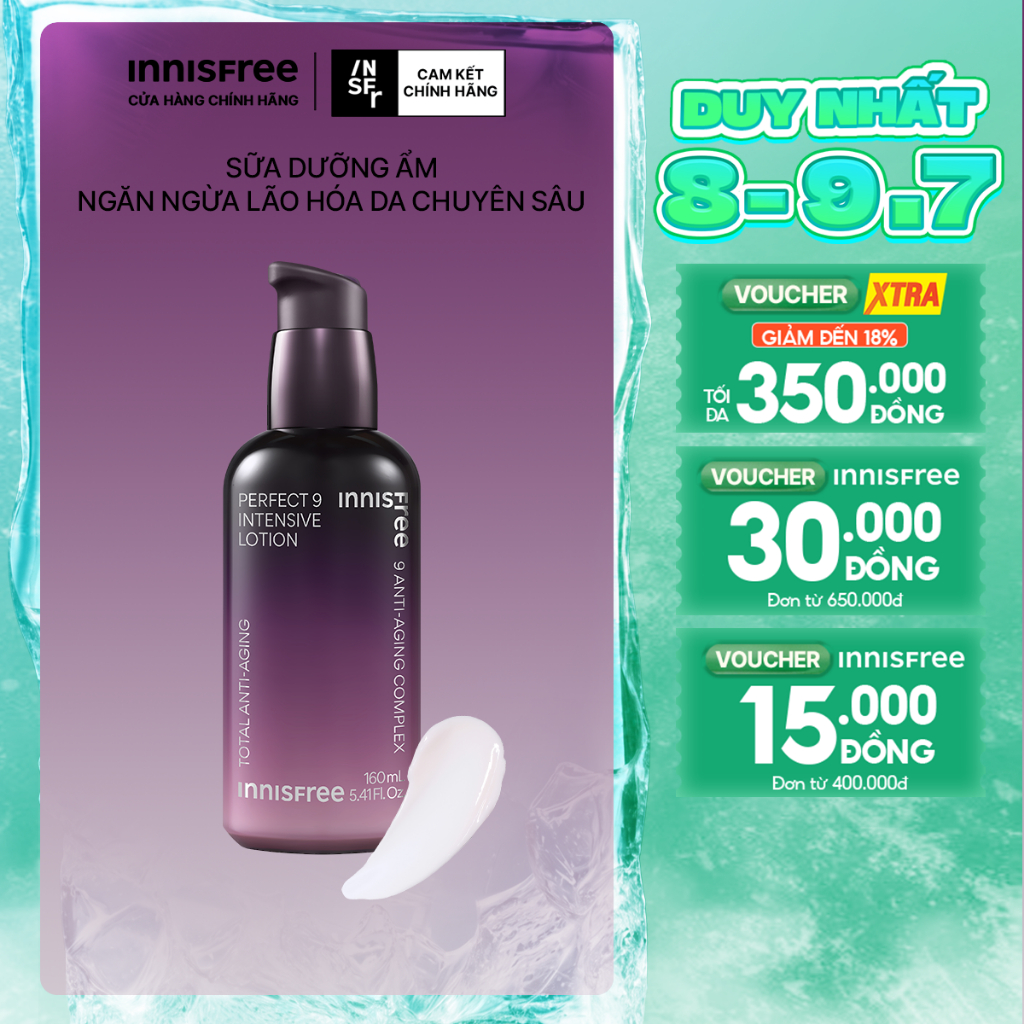 Sữa dưỡng ẩm ngăn ngừa lão hóa da chuyên sâu INNISFREE Perfect 9 Repair Lotion 160ml