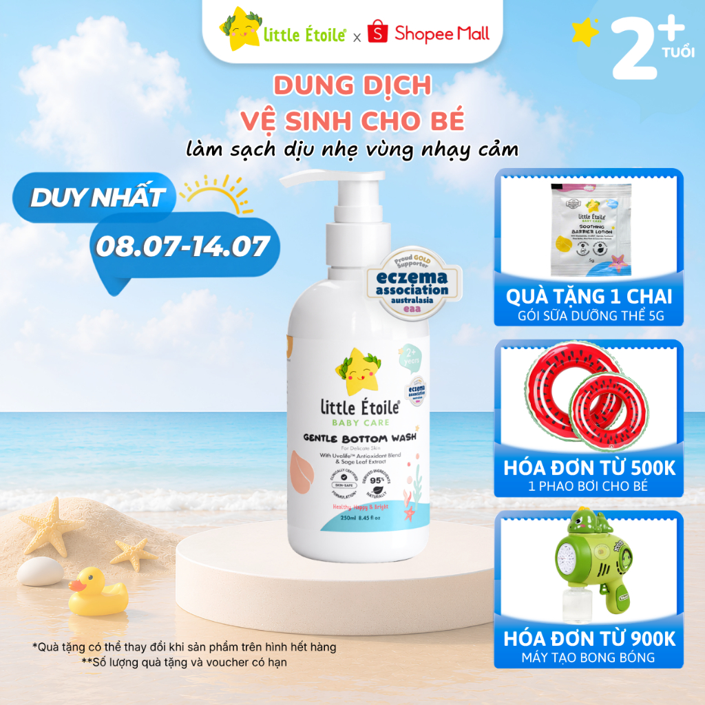 Dung dịch vệ sinh Little Étoile Baby Care Úc làm sạch dịu nhẹ vùng nhạy cảm cho bé