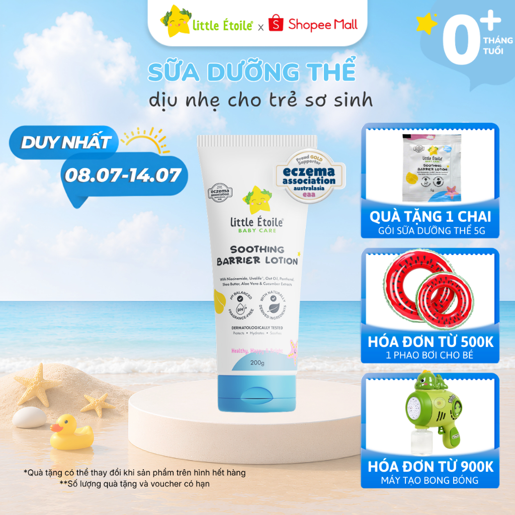 Sữa dưỡng thể Little Étoile Úc giữ ẩm và làm mềm da cho bé