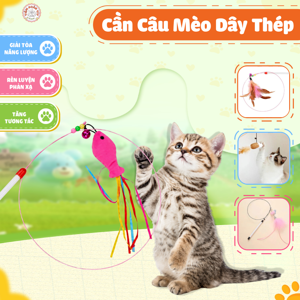 Cần Câu Mèo Dây Thép cho mèo giảm stress, Đa Dạng Mẫu