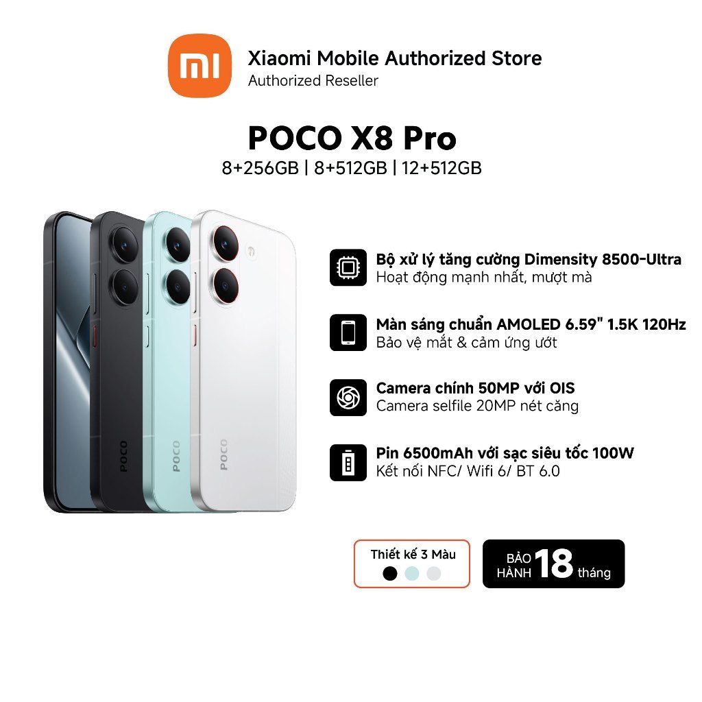 [Livestream] Điện thoại POCO X8 Pro 5G (8+256GB| 8+512GB| 12+512GB) | Màn 6.59" 1,5K | D8500U - ảnh 2