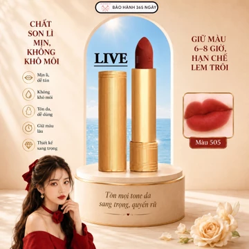 [LIVE] Son thỏi lì mịn G.C 505 Janet Rust đỏ gạch,,mịn môi,bền màu suốt cả ngày.