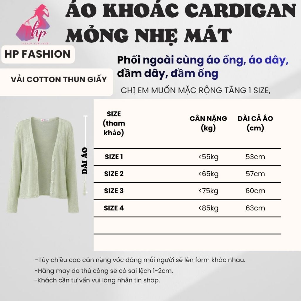 Áo khoác cardigan MỎNG NHẸ MÁT TRƠN 4 CÚC dáng dài ,áo phối kiểu mặc bên ngoài nữ tay dài vải cotton giấy A13 | BigBuy360 - bigbuy360.vn