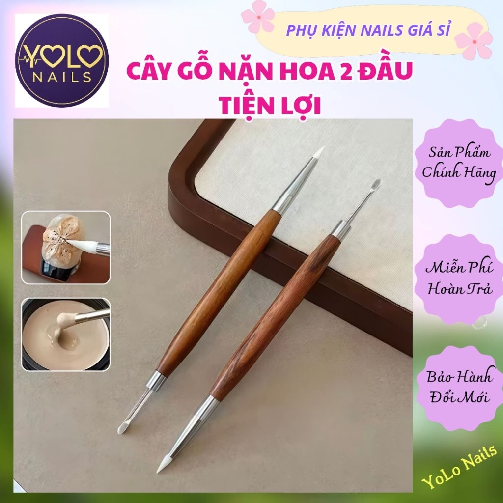Cây Gỗ Nặn Hoa Gel 2 Đầu Mới Dễ Thao Tác Giúp Thợ Nails Tiết Kiệm Thời Gian