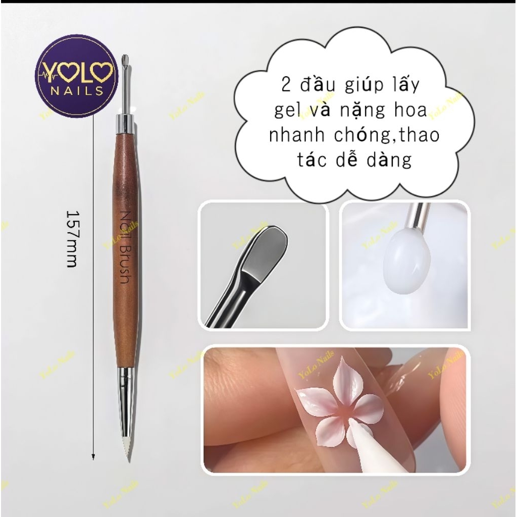 Cây Gỗ Nặn Hoa Gel 2 Đầu Mới Dễ Thao Tác Giúp Thợ Nails Tiết Kiệm Thời Gian