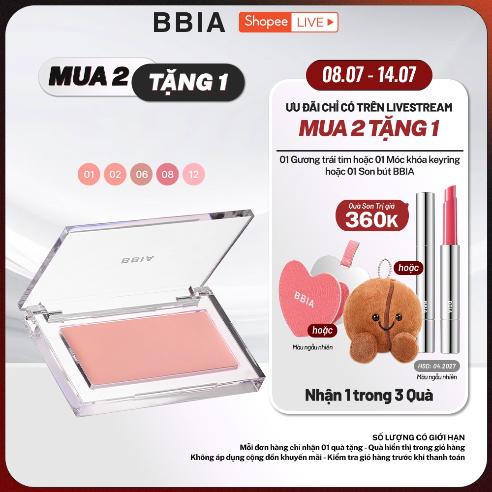 [LIVESTREAM] Má hồng kem mỏng nhẹ, bền màu BBIA Ready To Wear Downy Cheek 3.5g