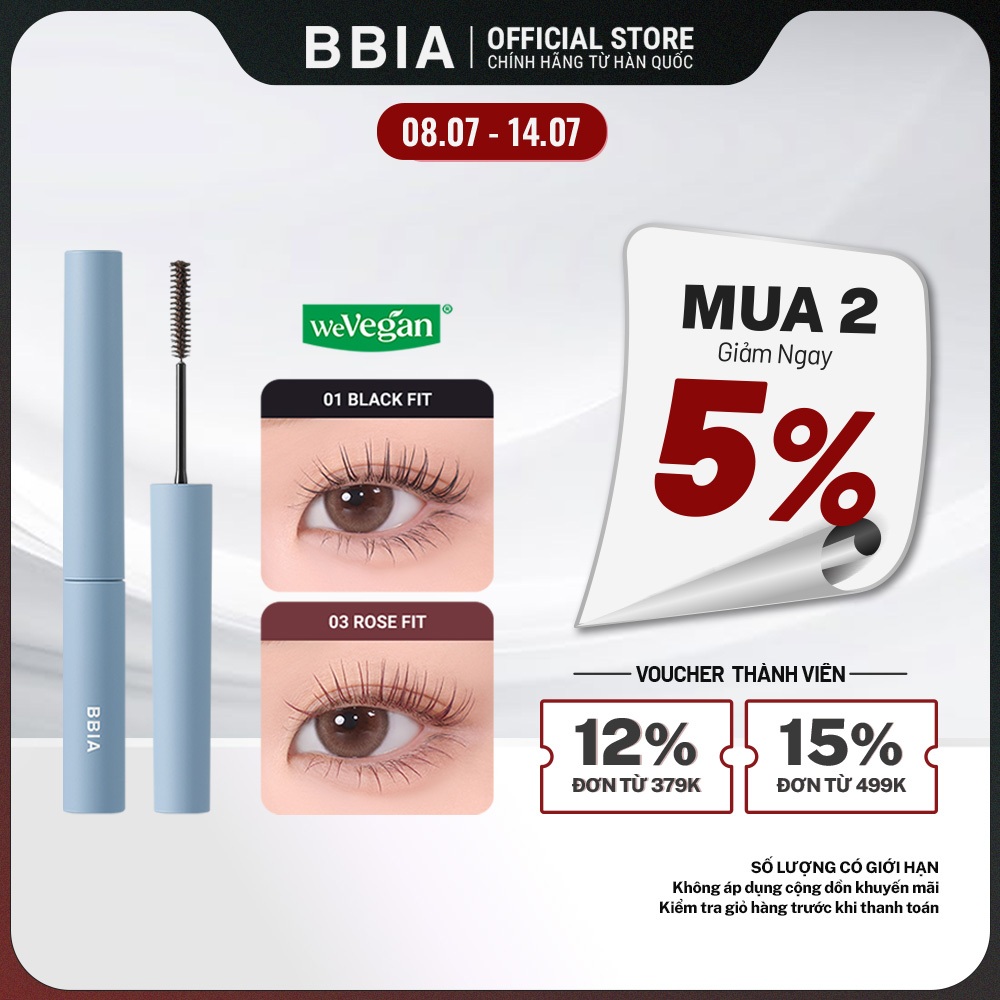 Mascara tơi mi, không lem trôi BBIA Never Die Mascara Slim 3ml