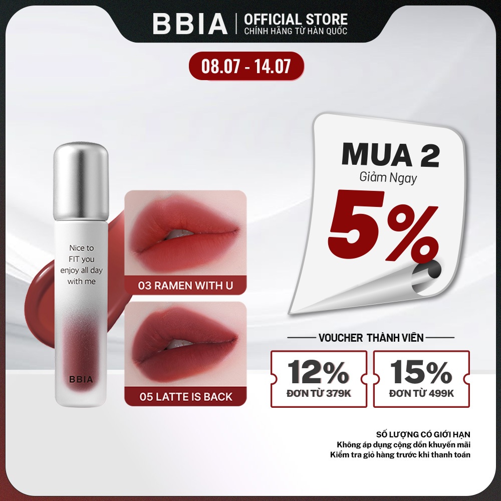 Son tint lì lâu trôi, bền màu BBIA Air Fit Tint 4g