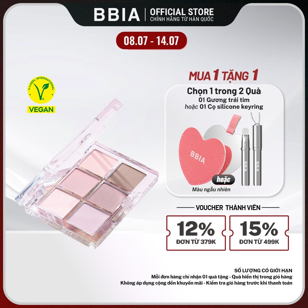 [BÁN CHẠY] Bảng Phấn Mắt 6 ô dễ tán và bám màu tốt BBIA Ready To Wear Eye Palette 5g