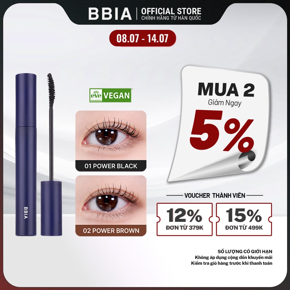Mascara dày mi, chống lem BBIA Never Die Mascara 7g