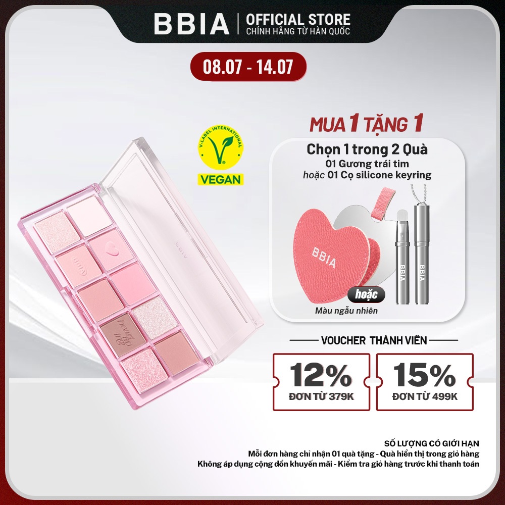 Bảng phấn mắt 10 ô dễ tán và bám màu tốt BBIA Essential Eye Palette 8.5g