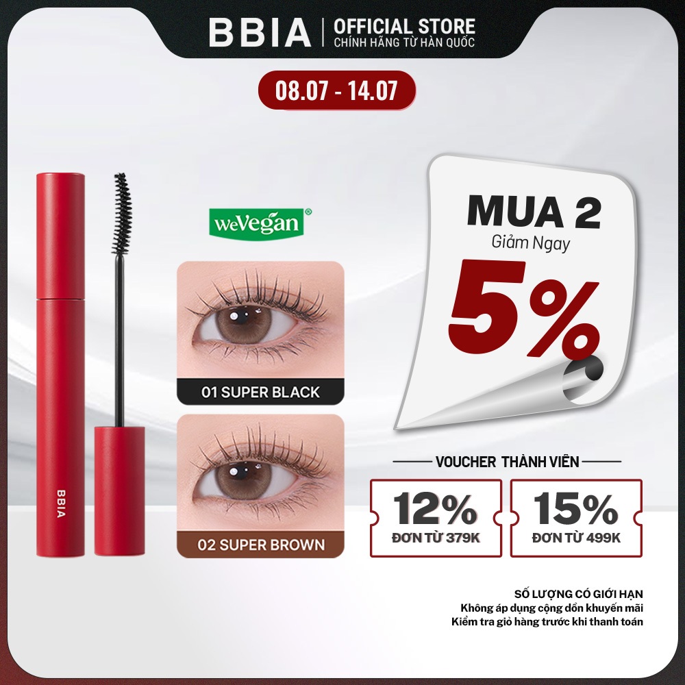 <HSD 04.2027> Mascara làm dài và dày mi, không trôi BBIA Never Die Mascara Extreme 7g