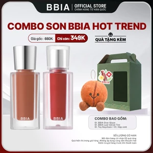 COMBO Son BBIA Hot Trend: 01 Son bóng mượt mà BBIA Over Glaze + 01 Son kem nhung thuần chay BBIA Last Velvet Tint