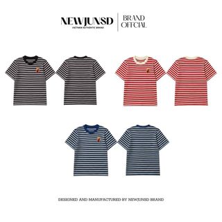 Áo Thun Nam Nữ Basic Striped NEWJUNSD, Form Regular T-shirt, Chất Liệu Co Giãn 4 chiều
