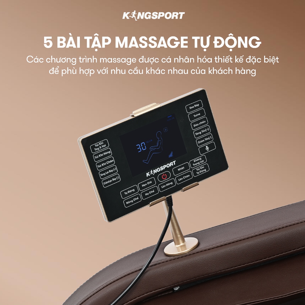 [KOL] Ghế massage toàn thân KINGSPORT G9 công nghệ làm ấm Warmtech, 5 bài tập massage tự động