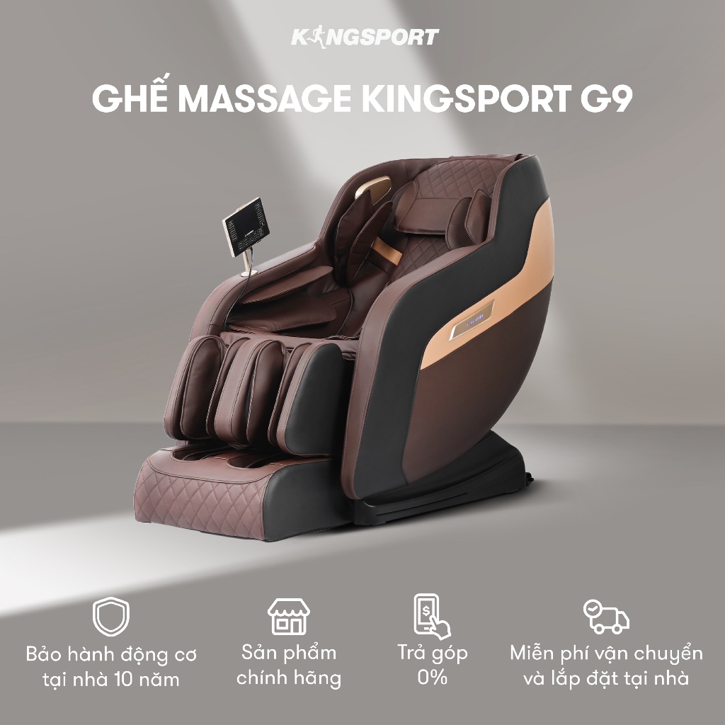 [KOL] Ghế massage toàn thân KINGSPORT G9 công nghệ làm ấm Warmtech, 5 bài tập massage tự động