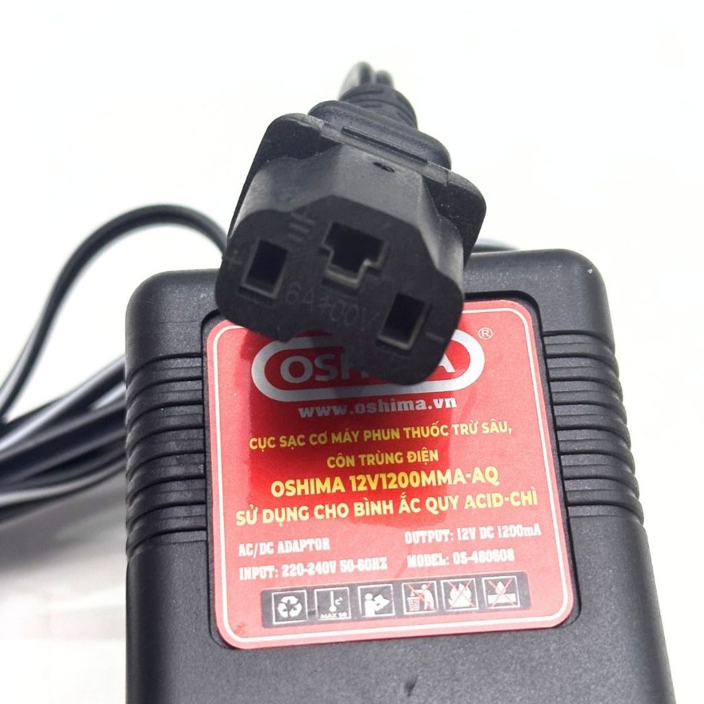 Cục Sạc sử dụng cho Bình Xịt Ắc Quy Acid-Chì OSHIMA 12V 1200MMA