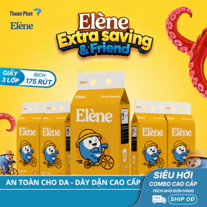 COMBO 5 BỊCH Giấy Đa Năng Rút Đáy 3 Lớp Elene Extra Saving – Tiện Lợi, Dai Bền, Tiết Kiệm