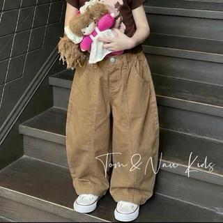 Q40-[tomnaukids]  Quần baggy nâu cho bé gái size từ 9-36Kg
