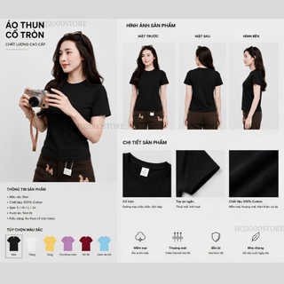 Áo Thun Cộc Tay Nữ Cotton Cao Cấp Basic Form Đẹp, Thiết Kế Trẻ Trung Mix Đồ Chuẩn Trend Hàn Quốc