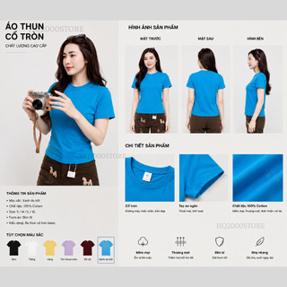 Áo Thun Cộc Tay Nữ Cotton Cao Cấp Basic Form Đẹp, Thiết Kế Trẻ Trung Mix Đồ Chuẩn Trend Hàn Quốc