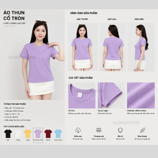 Áo Thun Cộc Tay Nữ Cotton Cao Cấp Basic Form Đẹp, Thiết Kế Trẻ Trung Mix Đồ Chuẩn Trend Hàn Quốc