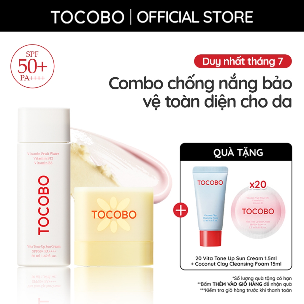 Combo chống nắng bảo vệ toàn diện cho da Vita Tone Up SPF50+ PA++++ 50ml & Mini Vita Waterproof Sun Stick SPF50+ PA++++