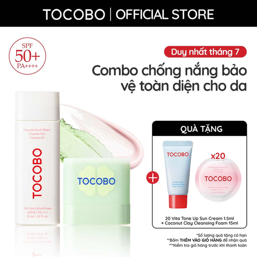 Combo chống nắng bảo vệ toàn diện cho da Vita Tone Up SPF50+ PA++++ 50ml & Mini Cica Cooling Sun Stick SPF50+ PA++++ 11g