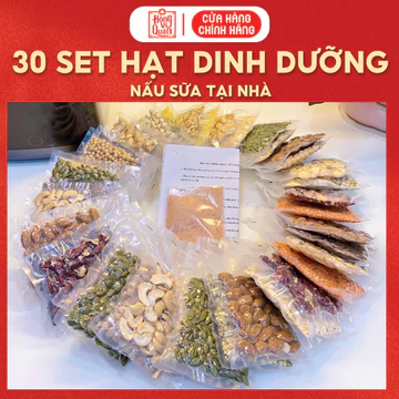 30 Set Hạt Dinh Dưỡng Mix Sẵn Nấu Sữa, Tỉ Lệ Khoa Học, Sữa Hạt Tiện Lợi, Thơm Ngon Cho Cả Gia Đình