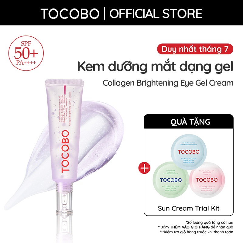 Kem dưỡng mắt dạng gel làm sáng da Tocobo Collagen Brightening Eye Gel Cream 30ml