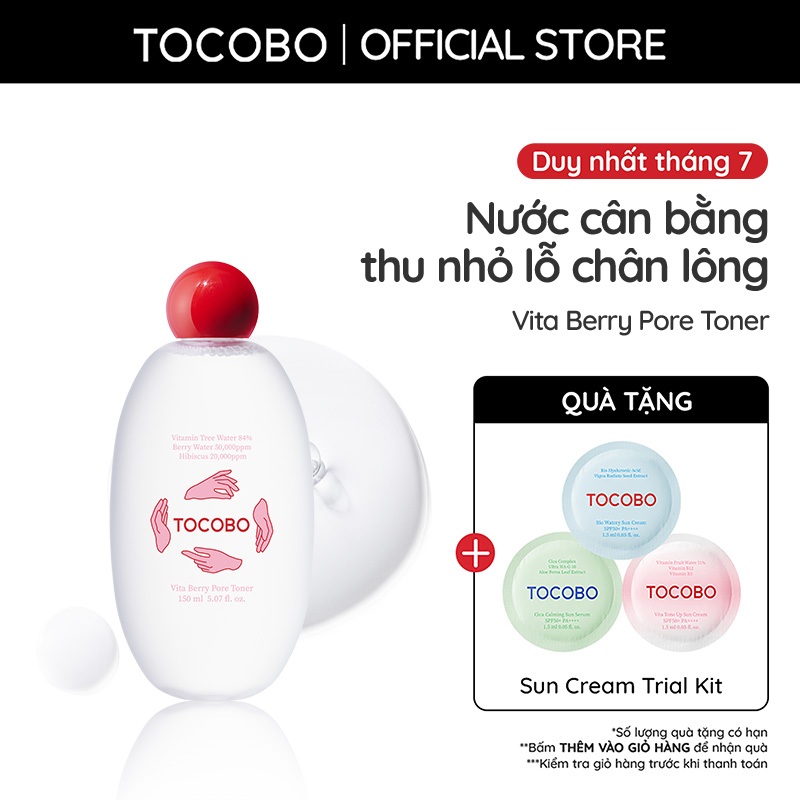 Nước cân bằng thu nhỏ lỗ chân lông Tocobo Vita Berry Pore Toner 150ml