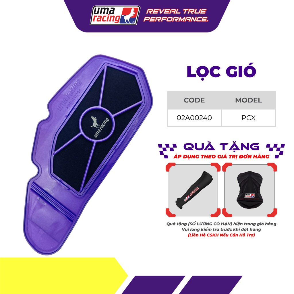 Lọc Gió Xe Máy UMA Racing Dành Cho Honda Vario / Click / AirBlade / PCX / SH Mode – Lấy Gió Cực Mạnh, Tối Ưu Vận Hành