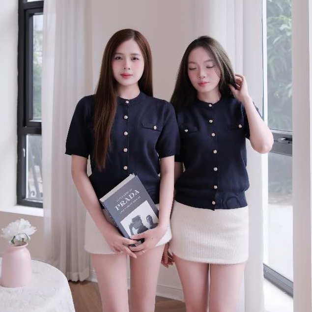 (BST Thu Đông) Ao Len Cộc Dệt Kim Siêu Sang Style Tiểu Thư, Áo Len Cao Cấp Phối Màu Hồng Pastel HT25