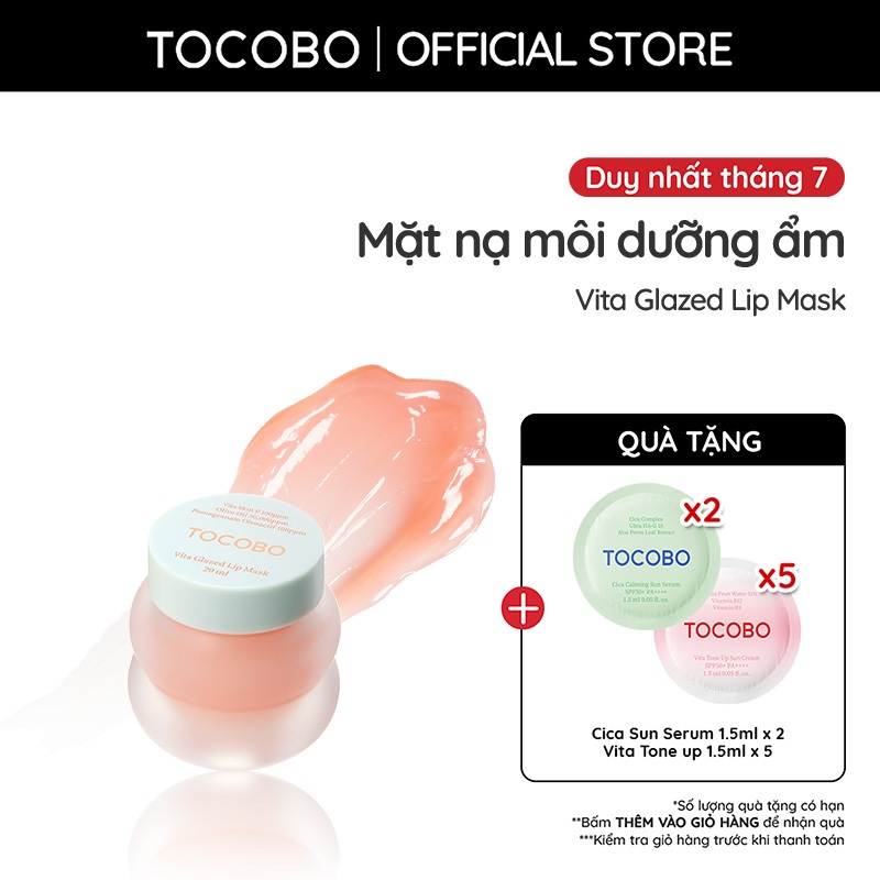 Mặt nạ môi dưỡng ẩm làm mềm môi Tocobo Vita Glazed Lip Mask 20ml