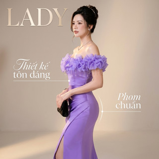 Dạ hội  trung niên dáng dài bèo ngực phi lụa đính kết sang trọng thanh lịch màu đỏ, đen, trắng, vàng,tím, xanh lá.M025